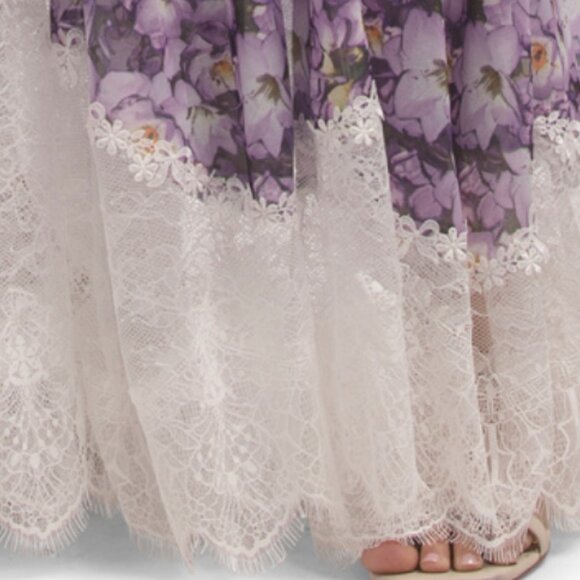 BADGLEY MISCHKA Printed Lace Insert Gown - Picture 5 of 5